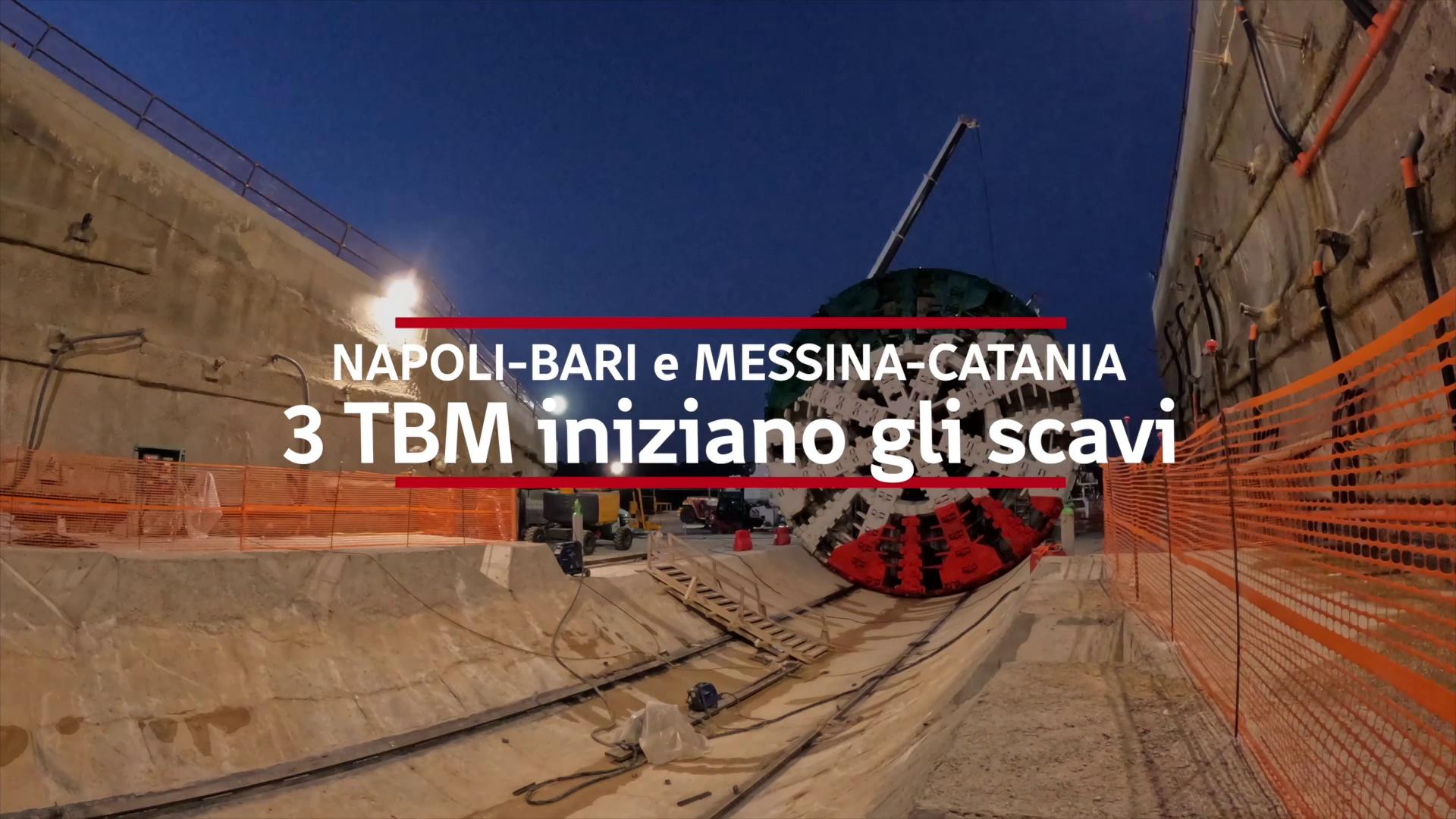 Videonews Cerimonia di avvio in contemporanea di 3 TBM per il rilancio del Sud Italia
