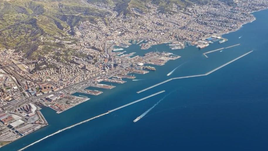 Nuova Diga Foranea di Genova, video 3D, Italia