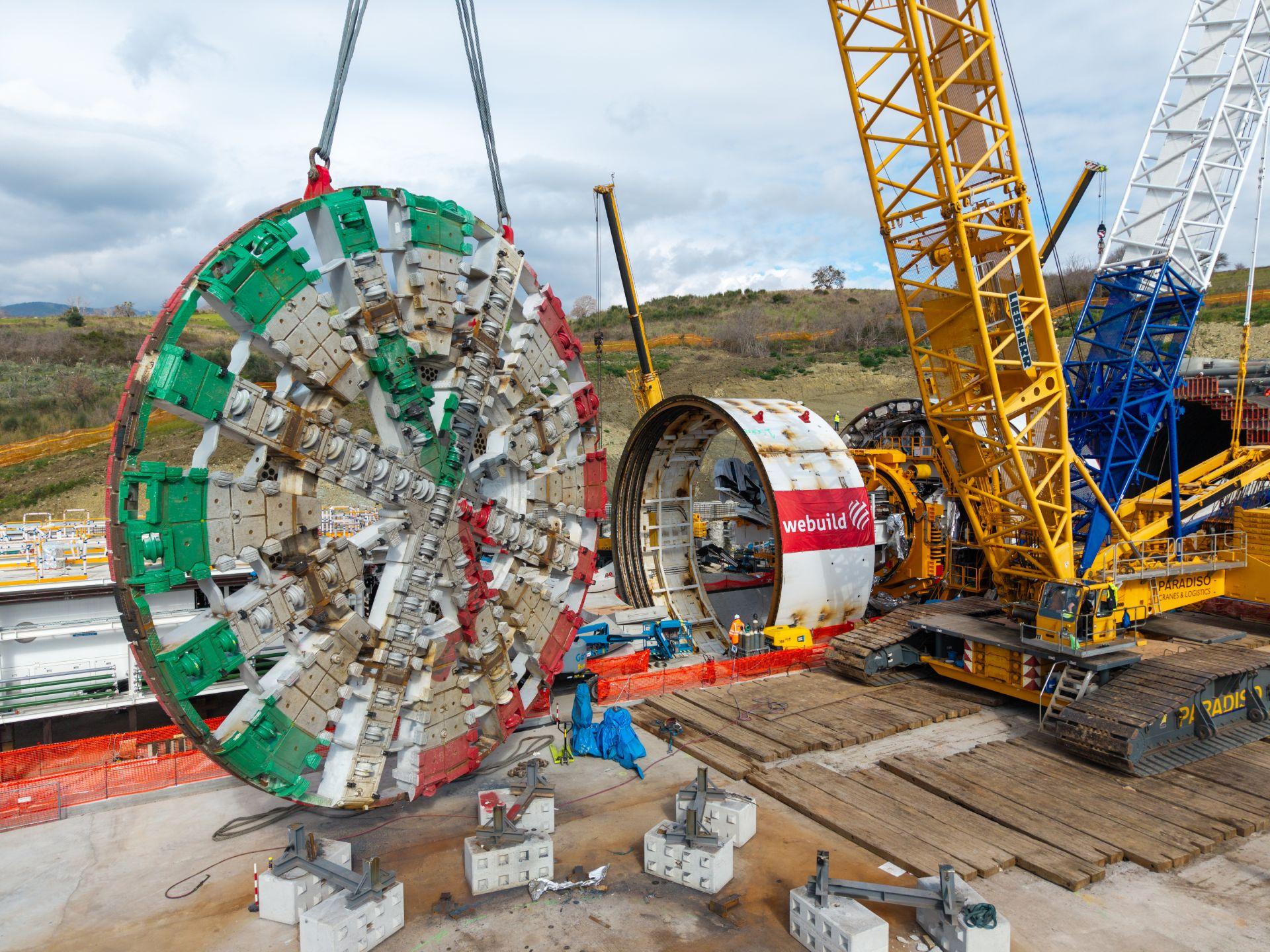 TBM nel cantiere Lotto 1A Battipaglia-Romagnano, AV Salerno-Reggio Calabria