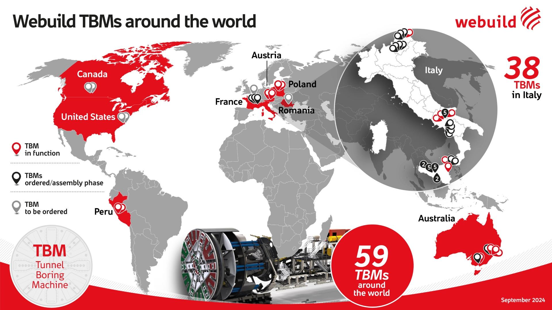 Webuild TBMs around the world