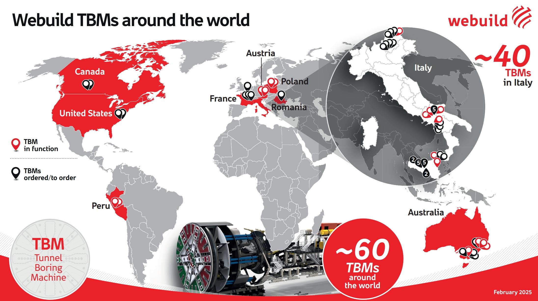 Webuild TBMs around the world