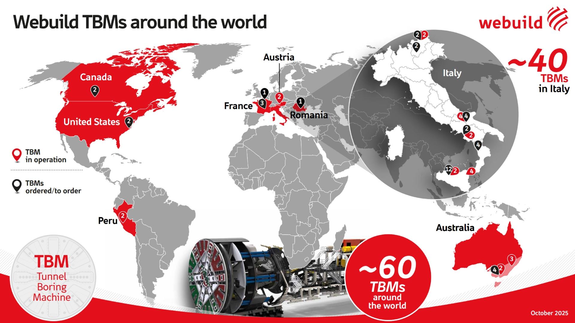 Webuild TBMs around the world